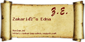 Zakariás Edna névjegykártya